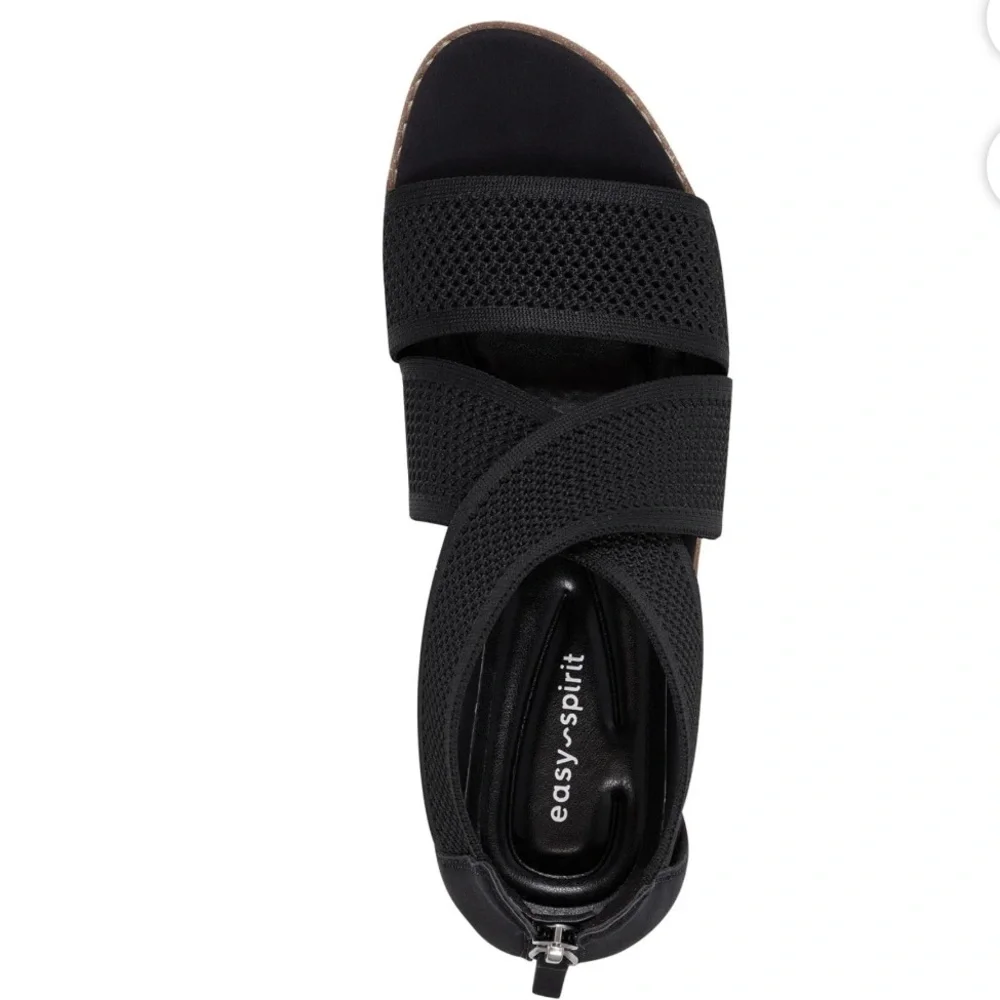 Easy Street Black Mesh Women's Sandals